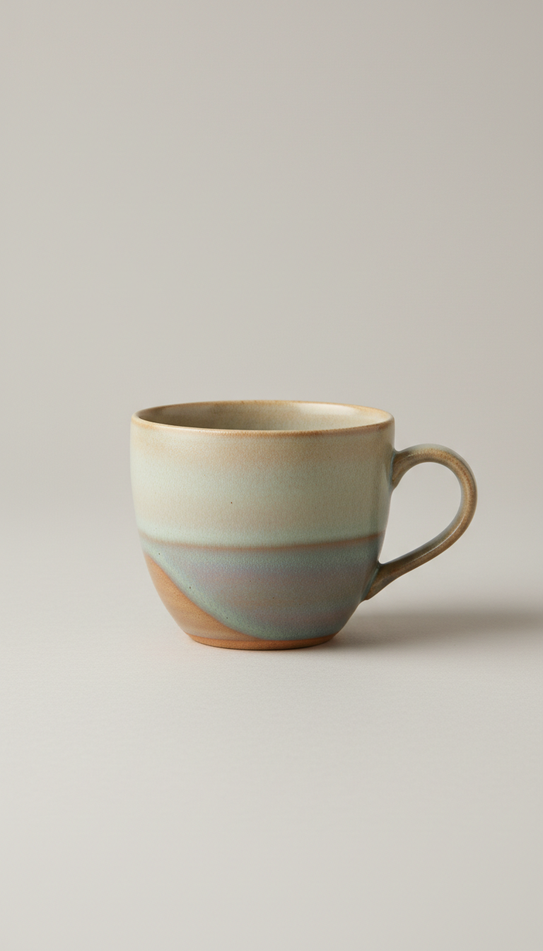 Ceramic cup with ergonomic handle