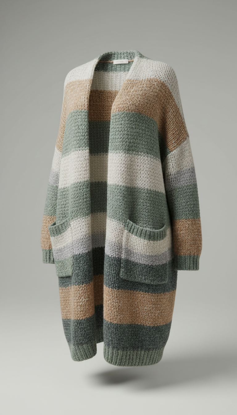 Long knit sweater with pockets